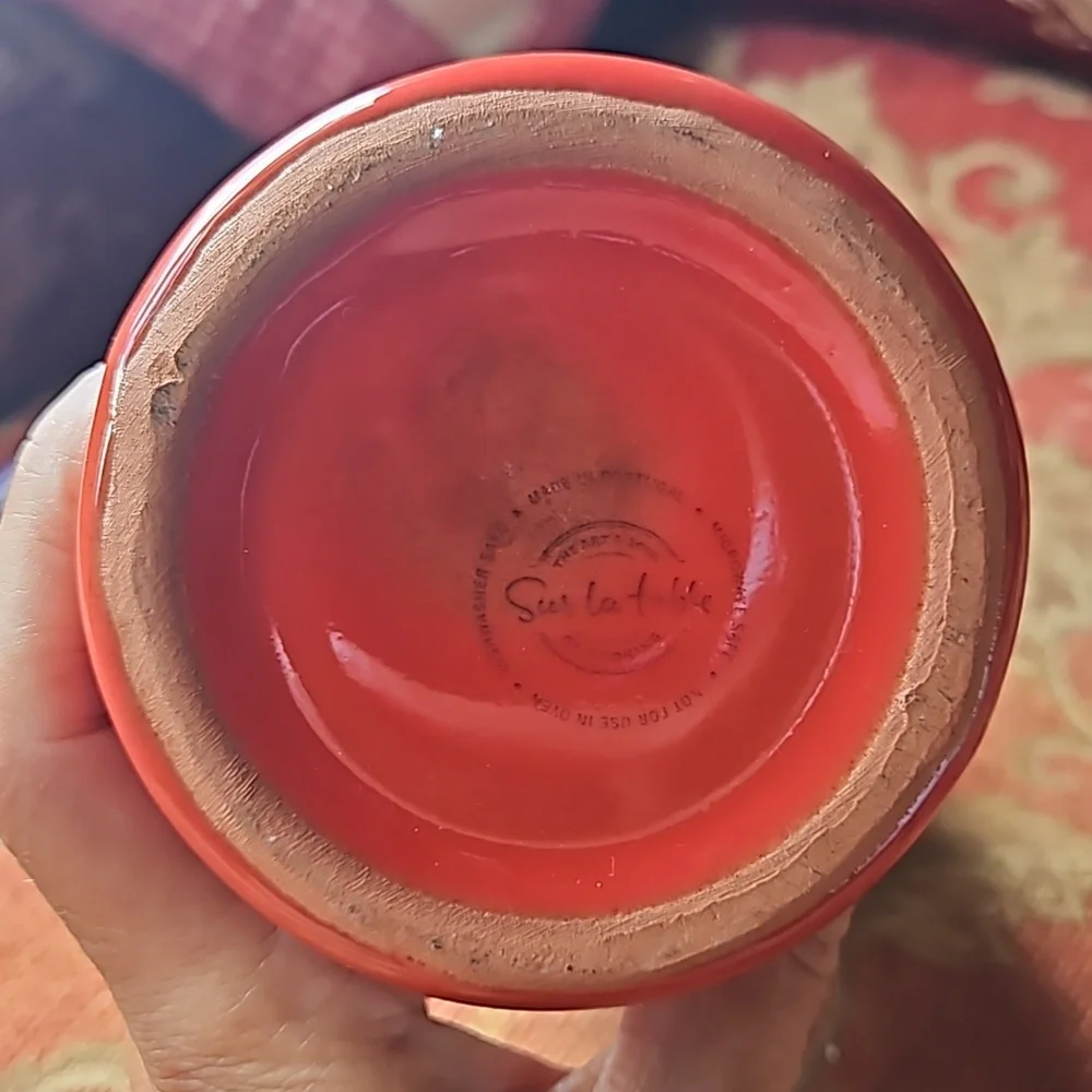 Rustic Vtg Coffee Carae Sur La Table Italian corked or Oil of course dish/microw